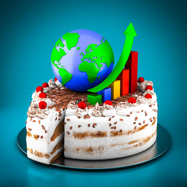 cake with a globe on top