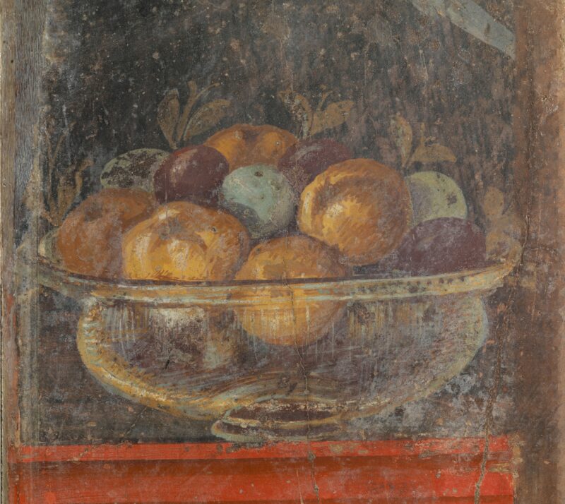 fresco of a fruit bowl