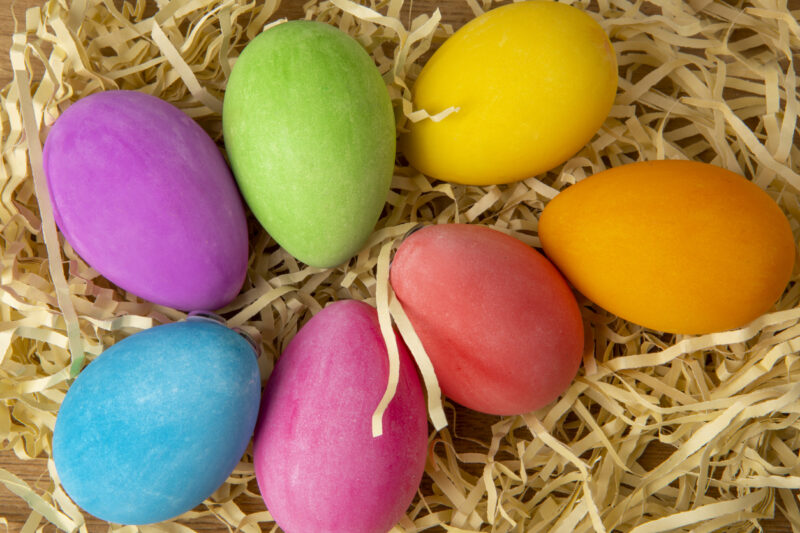 Easter Eggs in Easter Grass