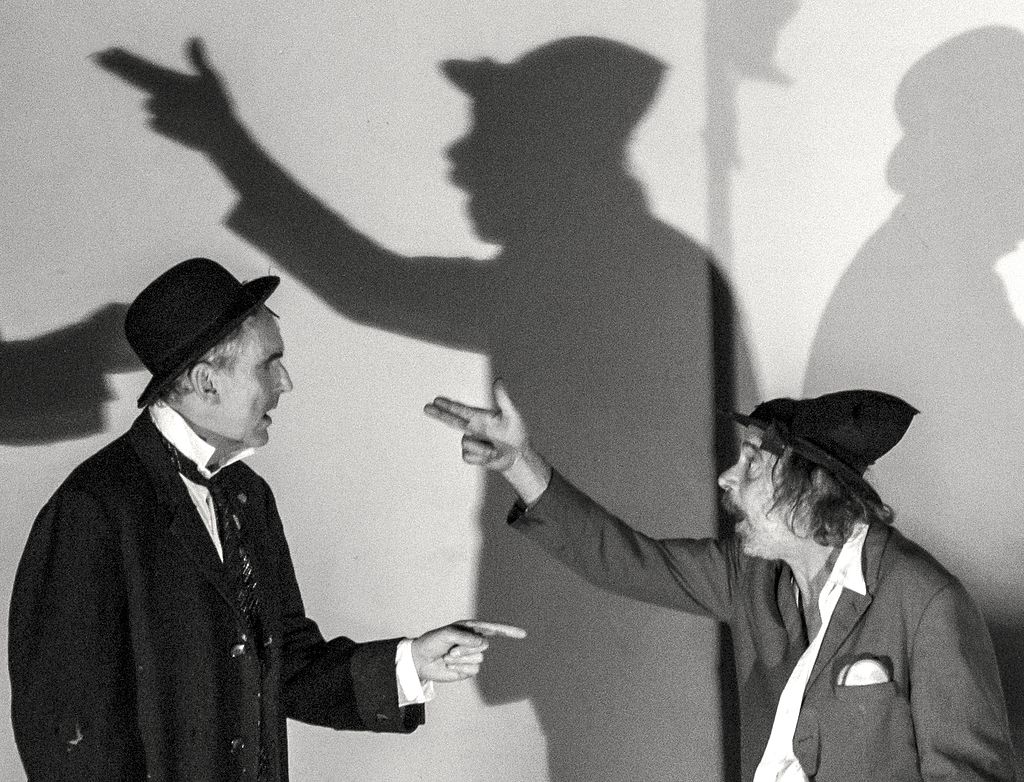 Two men on stage
