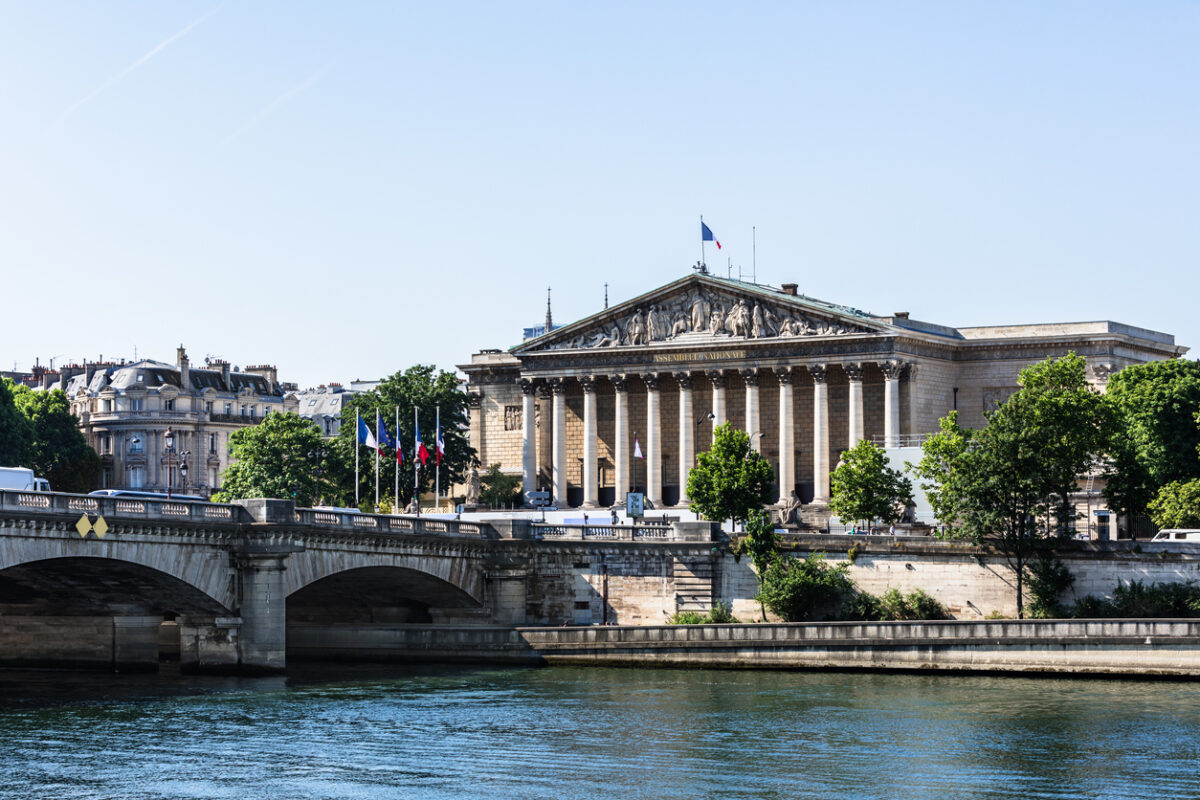 Pont de la Concorde bridge and the National Assembly. Paris, France
