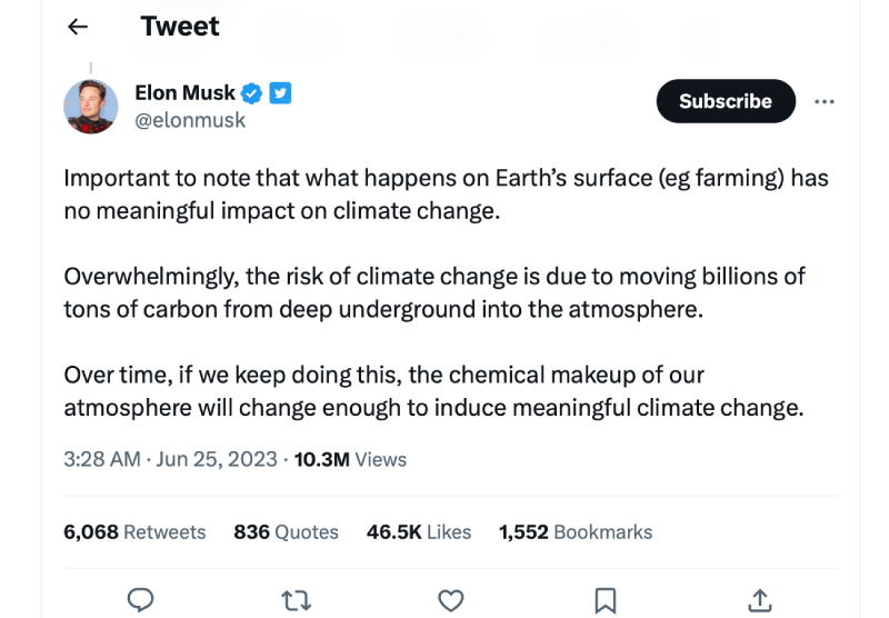 Elon Musk Tweet