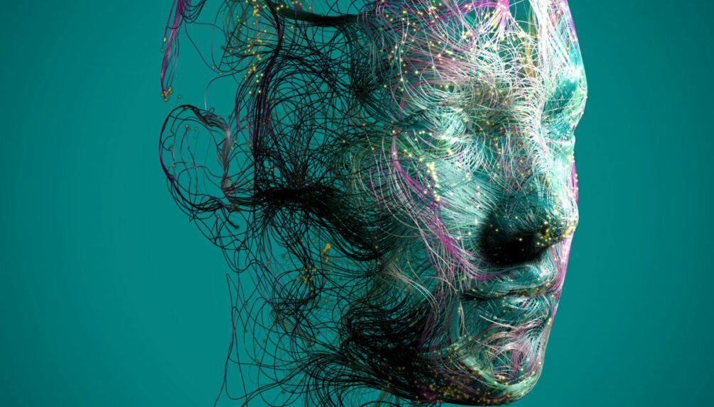 computer generated image of head and brain