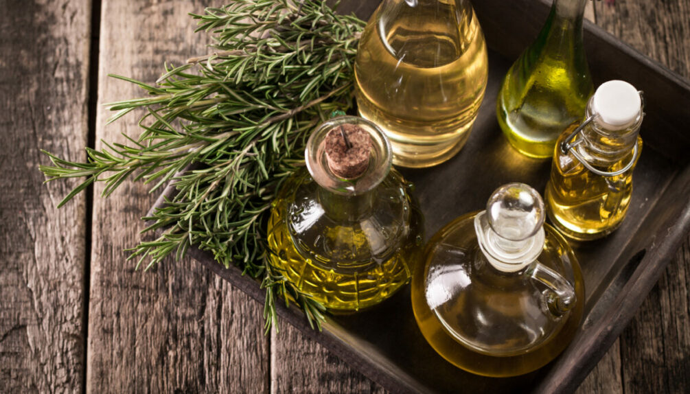 Cooking oils in bottles