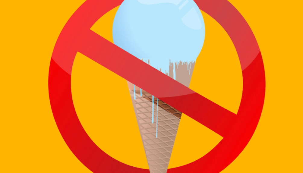 sign with ice cream cone