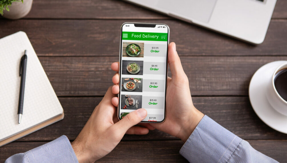 Man ordering food through an app