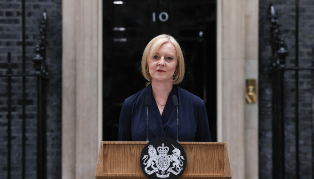 Liz Truss in front of Number 10