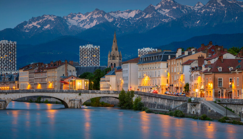 cityscape of grenoble in france