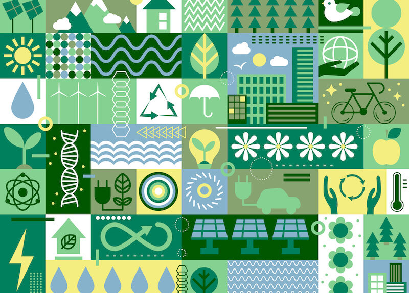 Ecology green background nature planet protection care recycling save concept. Earth day background