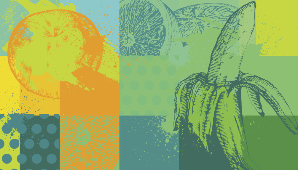 Fruit abstract background, high detail - vector illustrtation