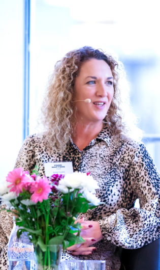 Shiada Drysdale, Beverage Lead, Virgin Atlantic, talking at a live event
