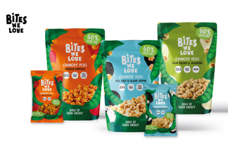 Range of BitesWeLove plant-based snacks