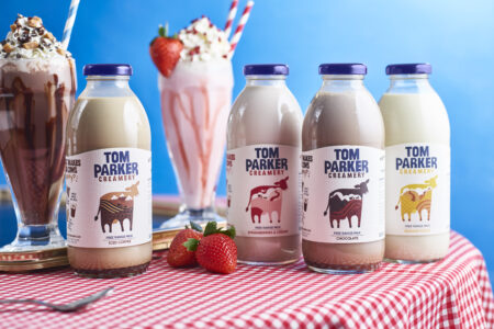 Range of Tom Parker's free range milks