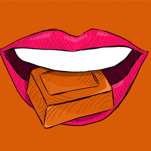 chocolate in mouth chocolate color skin